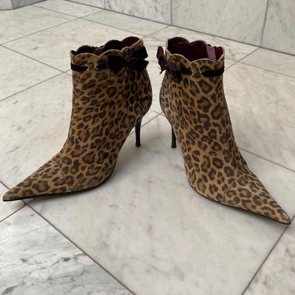 Italian Animal Print Leopard Boots 37/ US 7 - Picture 4 of 13